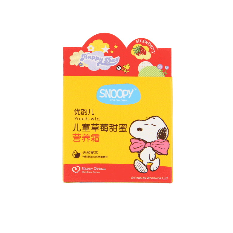 SNOOPY兒童草莓甜蜜營養(yǎng)霜盒子