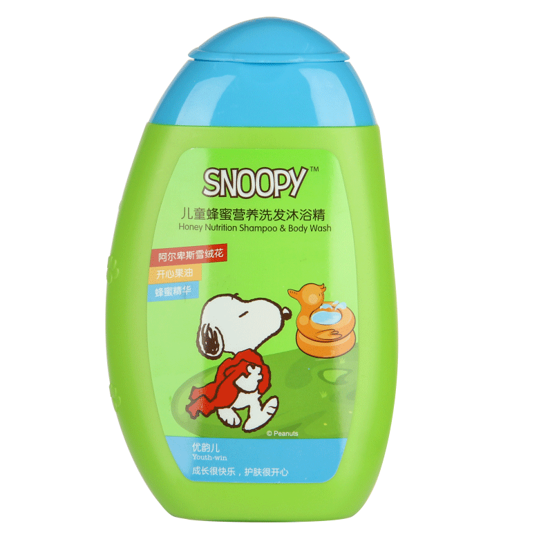 SNOOPY兒童蜂蜜營養(yǎng)洗發(fā)沐浴精正面